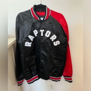 Toronto Raptors Basketball Vintage Varsity Bomber Jacket Black/Red